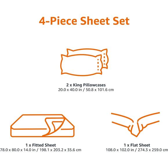 Lightweight Super Soft Easy Care  4-Piece Bed Sheet Set with 14-Inch Deep - Picture 5 of 5